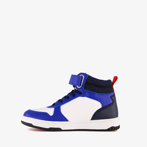 Hoge jongens sneakers blauw rood