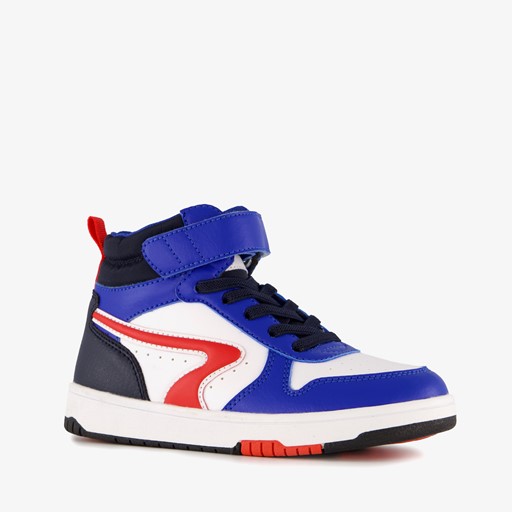 Hoge jongens sneakers blauw rood