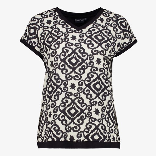 Dames T-shirt met grafisch printje zwart