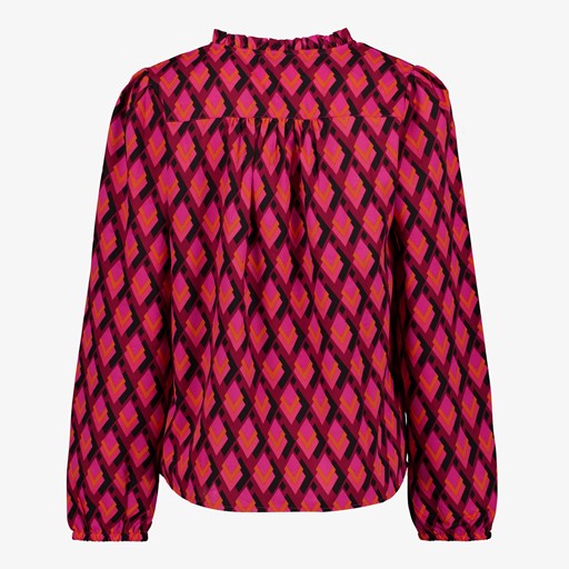 Dames blouse met grafisch print paars