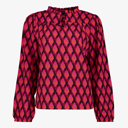 Dames blouse met grafisch print paars