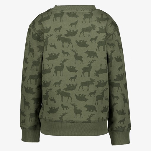 Jongens sweater met bosdieren groen