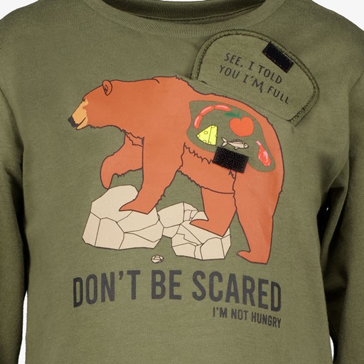 Jongens shirt met beer groen