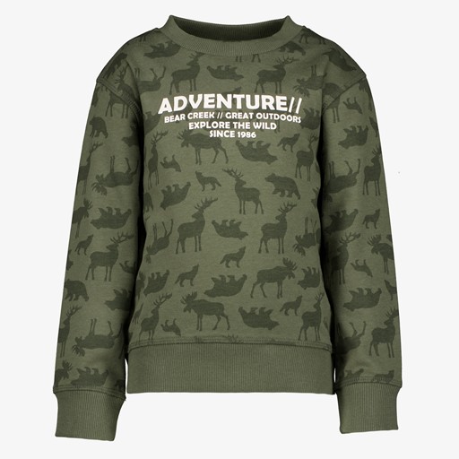 Jongens sweater met bosdieren groen