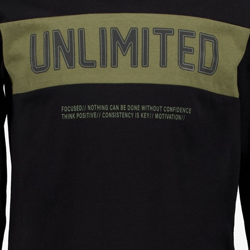 Jongens shirt met tekstopdruk zwart