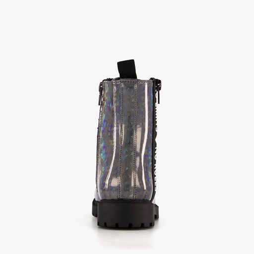 Meisjes veterboots zwart met glitters