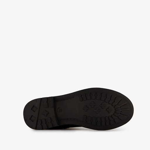 Meisjes enkellaarsjes cheetah print zwart