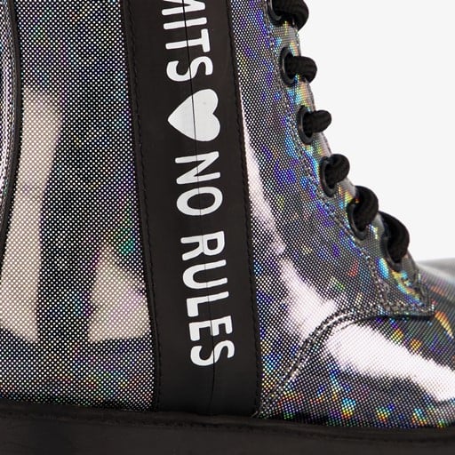 Meisjes veterboots zwart met glitters