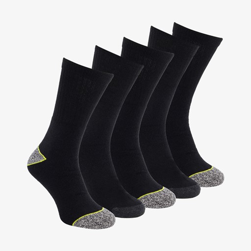 5 paar heren werksokken zwart 43/46
