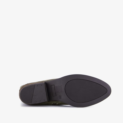 Suede dames western laarzen donkergroen