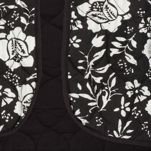 Dames gilet met bloemenprint zwart