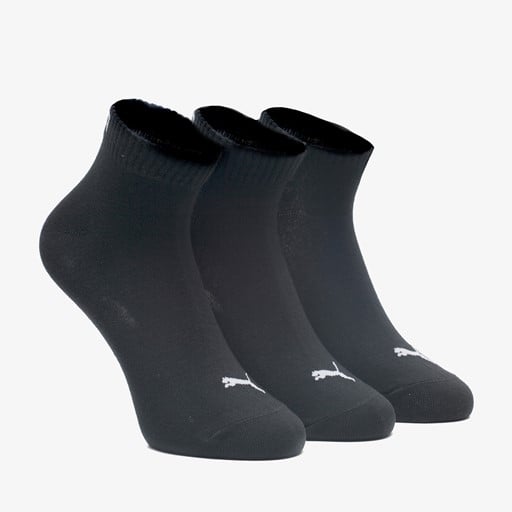 3 paar Quarter Plain sokken zwart