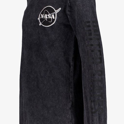 Jongens shirt zwart met acid wash