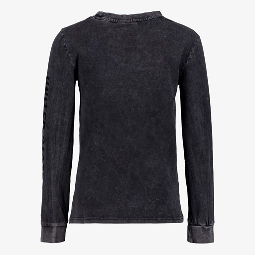 Jongens shirt zwart met acid wash