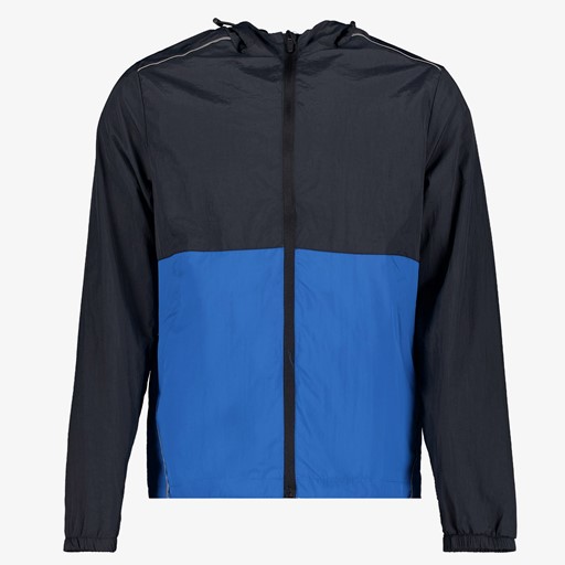 Heren hardloopjas zwart blauw