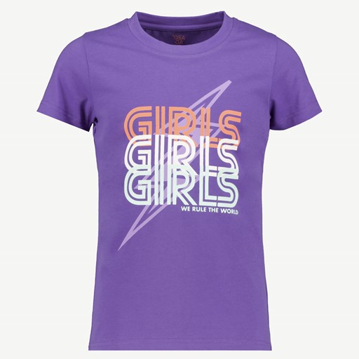 Meisjes sport T-shirt met opdruk paars