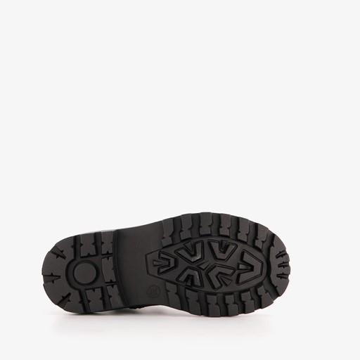 Meisjes lak veterboots zwart met glitters