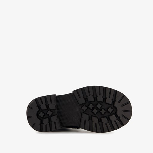 Leren meisjes veterboots zwart met smiley