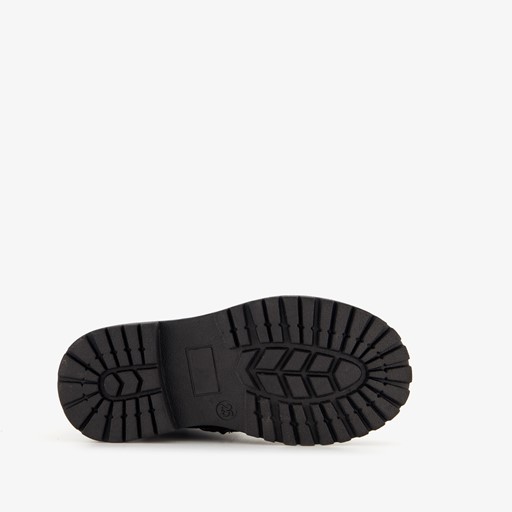 Leren meisjes veterboots zwart