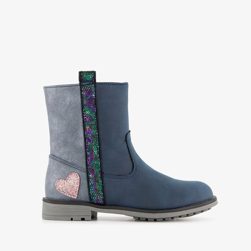 Meisjes boots met glitters blauw grijs