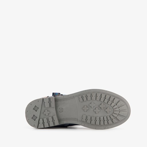 Meisjes boots met glitters blauw grijs