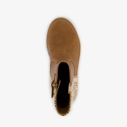 Meisjes boots met panterprint en glitters