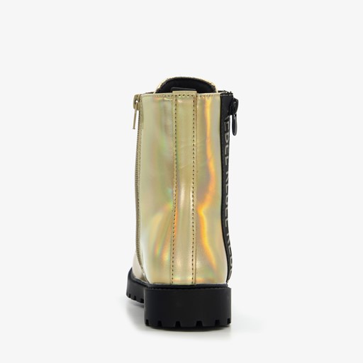 Meisjes veterboots goud zwart