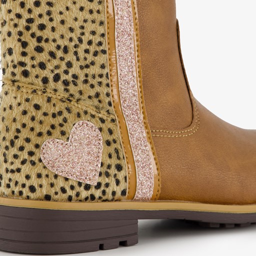 Meisjes boots met panterprint en glitters