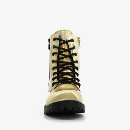 Meisjes veterboots goud zwart