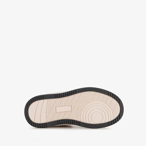 Hoge meisjes sneakers beige goud