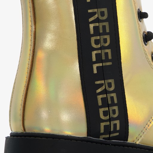 Meisjes veterboots goud zwart