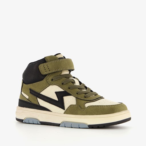 Hoge jongens sneakers groen beige