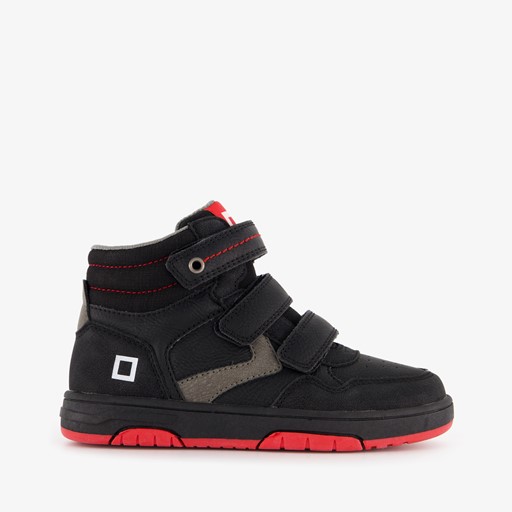 Hoge jongens sneakers zwart rood