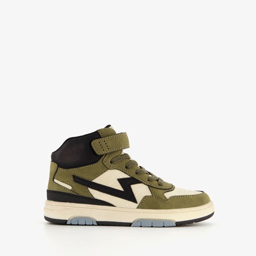 Hoge jongens sneakers groen beige