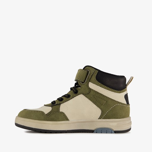 Hoge jongens sneakers groen beige