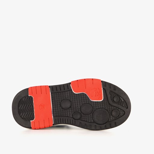 Hoge leren jongens sneakers donkerblauw