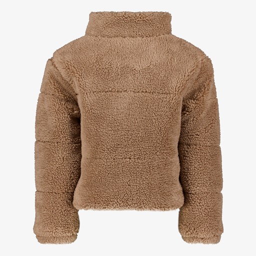 Meisjes teddy jas beige