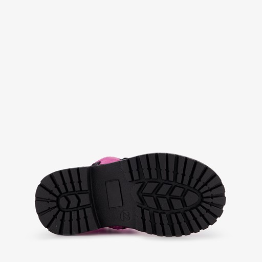 Leren meisjes veterboots roze