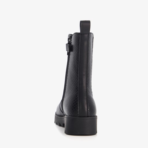 Meisjes chelsea boots zwart croco print