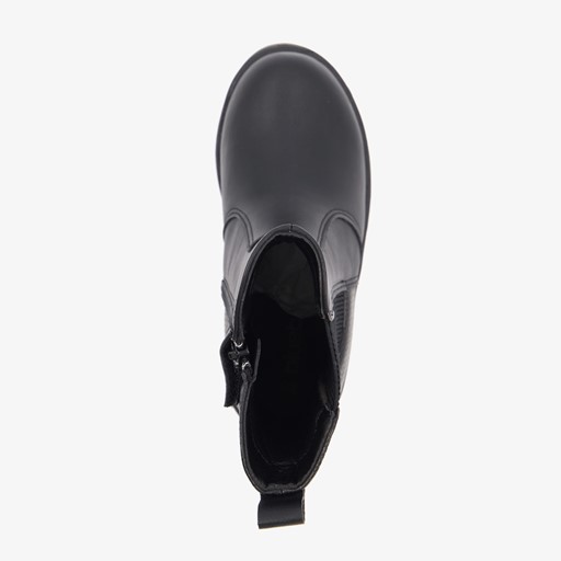 Meisjes chelsea boots zwart croco print