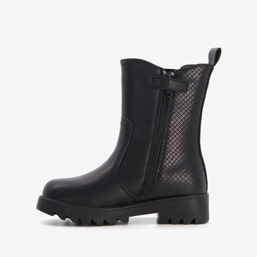 Meisjes chelsea boots zwart croco print