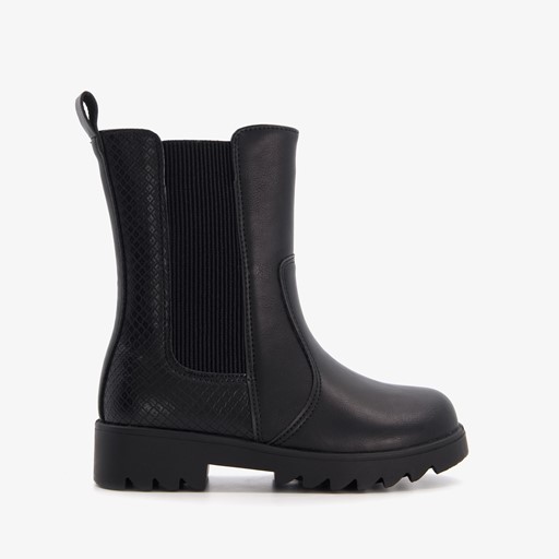 Meisjes chelsea boots zwart croco print