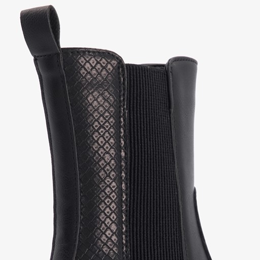 Meisjes chelsea boots zwart croco print