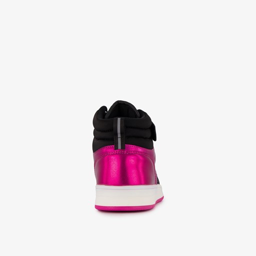 Hoge meisjes sneakers roze metallic
