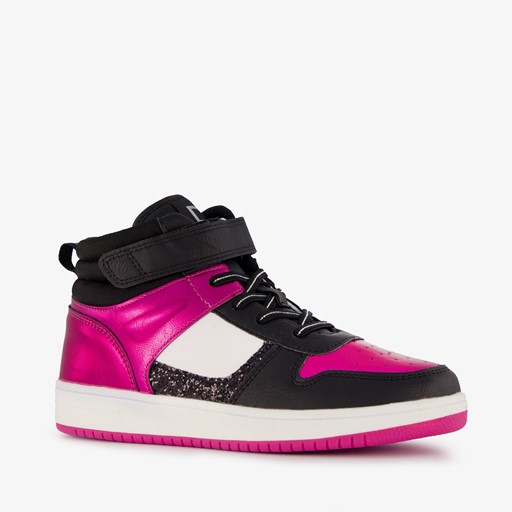 Hoge meisjes sneakers roze metallic
