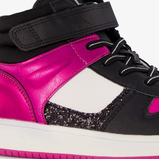 Hoge meisjes sneakers roze metallic