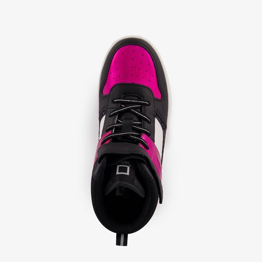 Hoge meisjes sneakers roze metallic