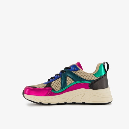 Meisjes dad sneakers met metallic details