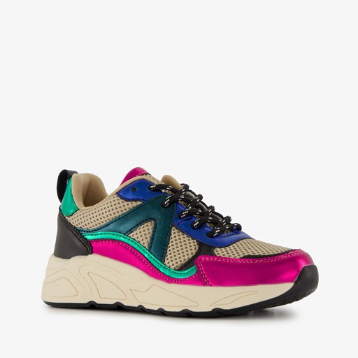 Meisjes dad sneakers met metallic details