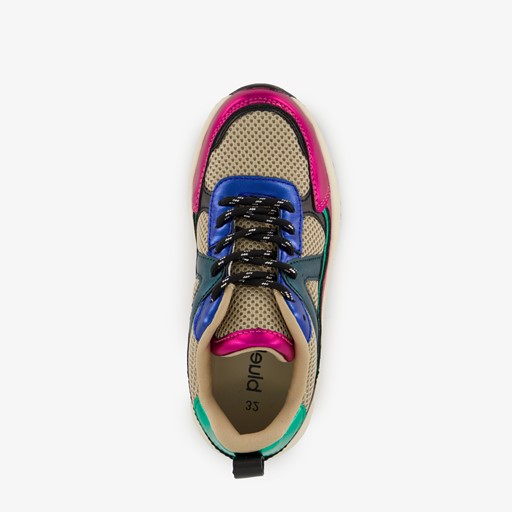 Meisjes dad sneakers met metallic details